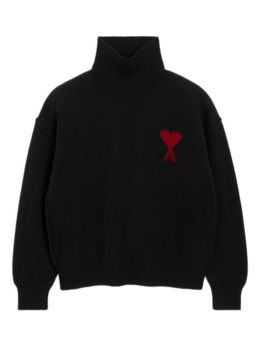 Maglione collo alto con logo in nero Ami Paris - unisex 