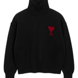 Maglione collo alto con logo in nero Ami Paris - unisex 