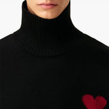 Maglione collo alto con logo in nero Ami Paris - unisex 