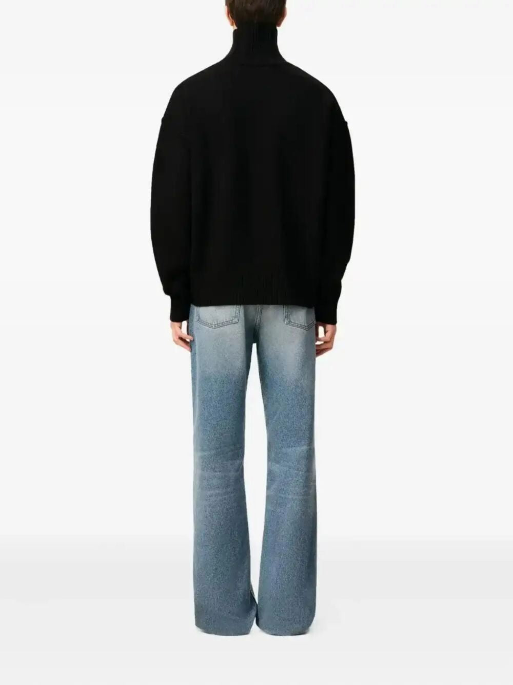 Maglione collo alto con logo in nero Ami Paris - unisex 