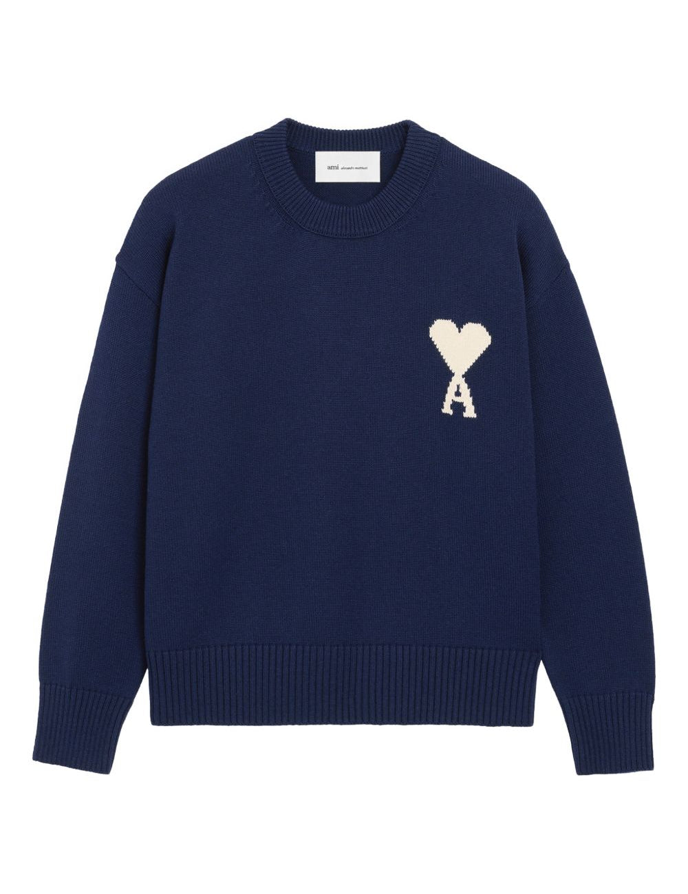Maglione girocollo in blu Ami paris - uomo 