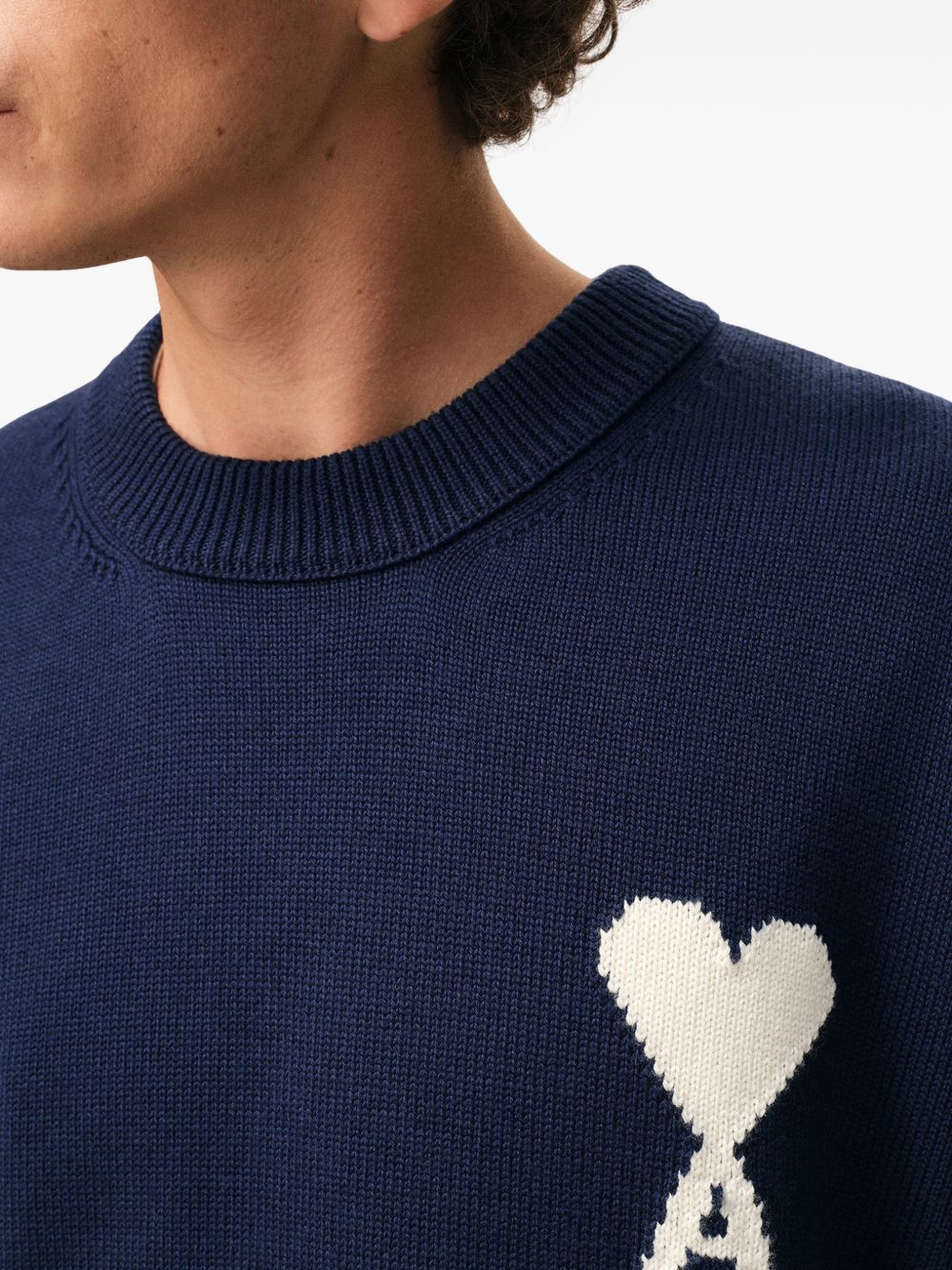 Maglione girocollo in blu Ami paris - uomo 