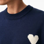 Maglione girocollo in blu Ami paris - uomo 