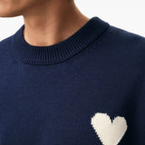 Maglione girocollo in blu Ami paris - uomo 