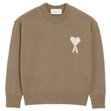 Maglione girocollo in marrone Ami paris - uomo 
