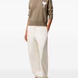 Maglione girocollo in marrone Ami paris - uomo 