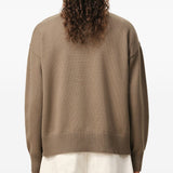 Maglione girocollo in marrone Ami paris - uomo 