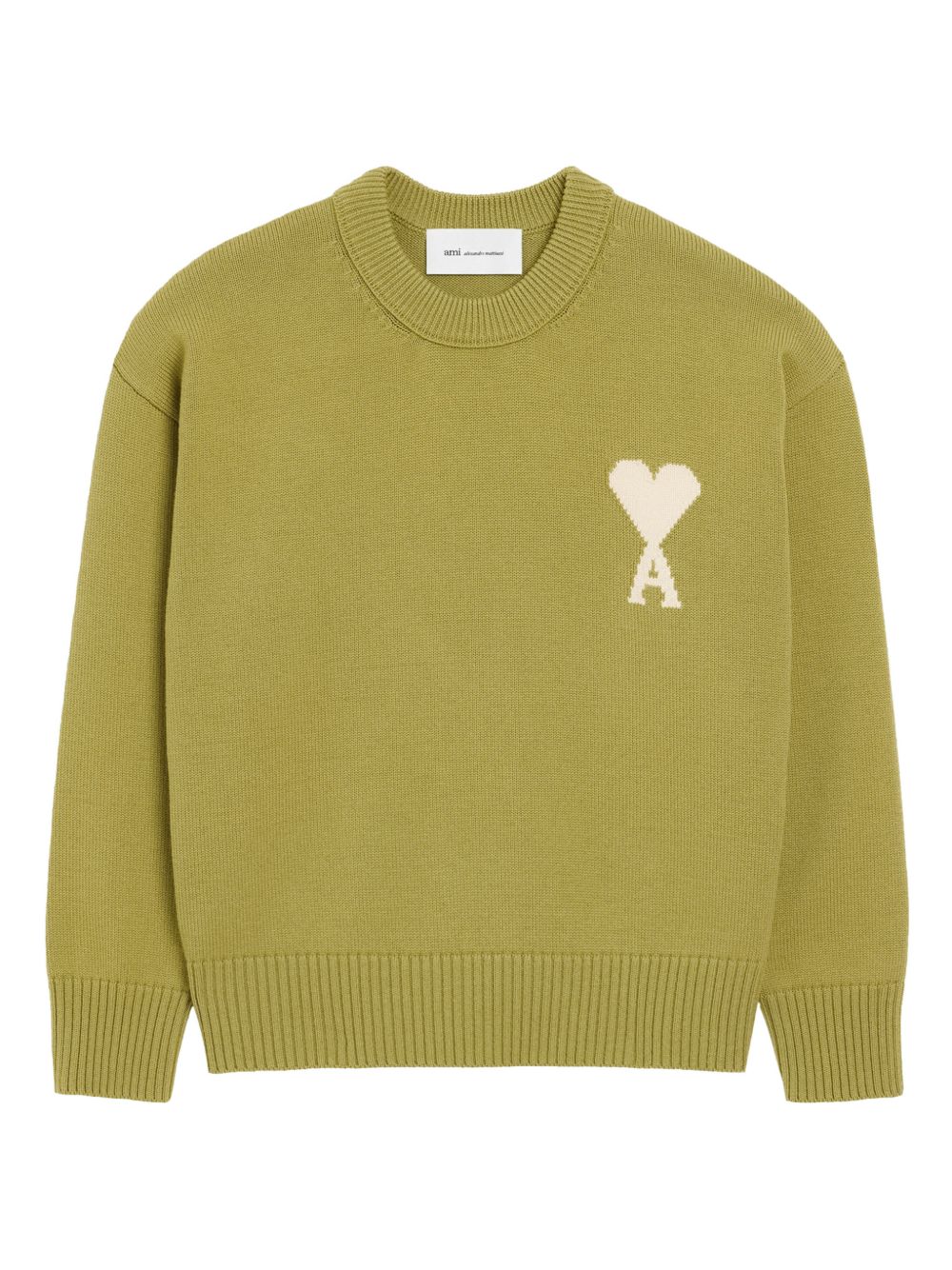 Maglione girocollo in verde Ami paris - uomo 
