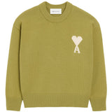 Maglione girocollo in verde Ami paris - uomo 
