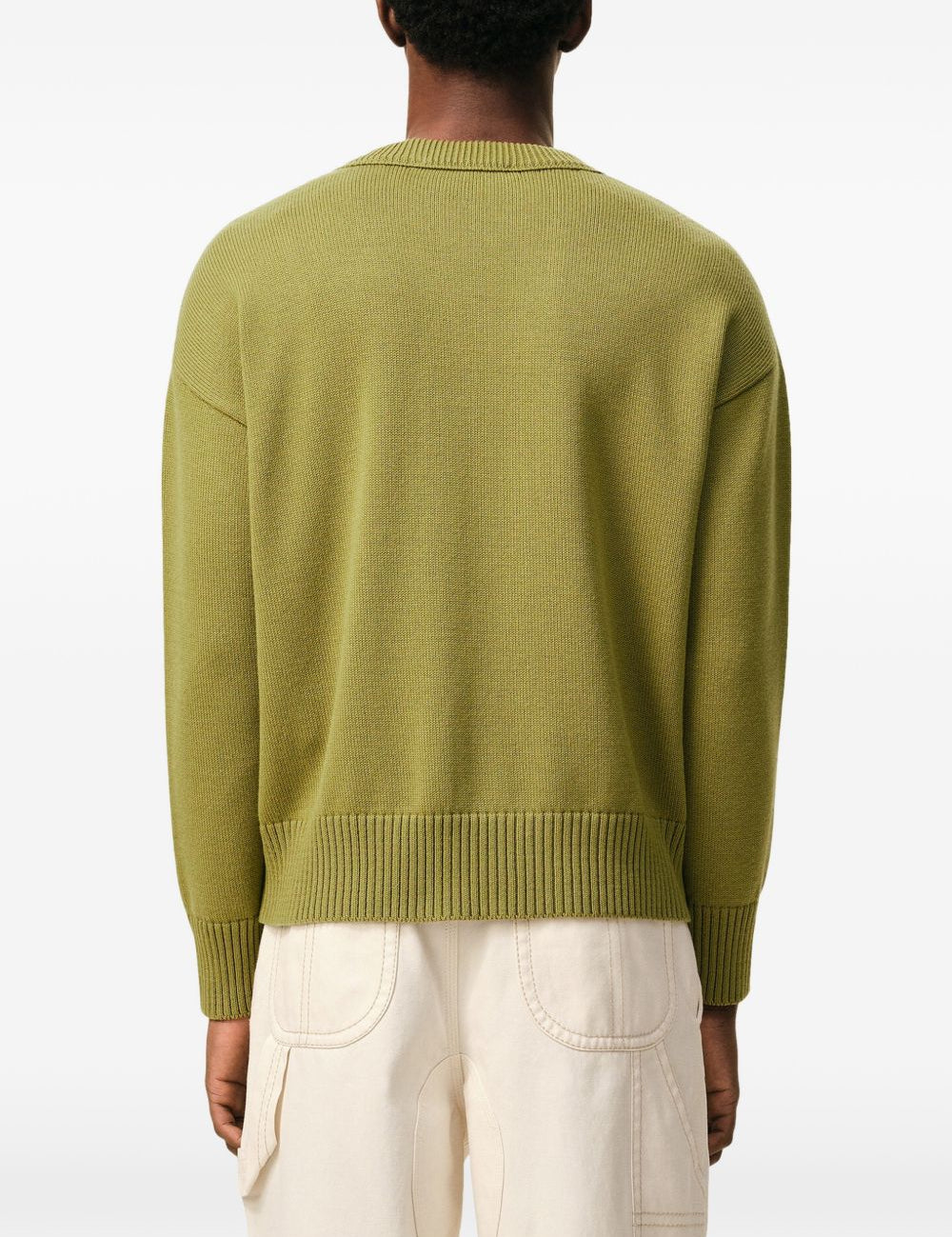 Maglione girocollo in verde Ami paris - uomo 