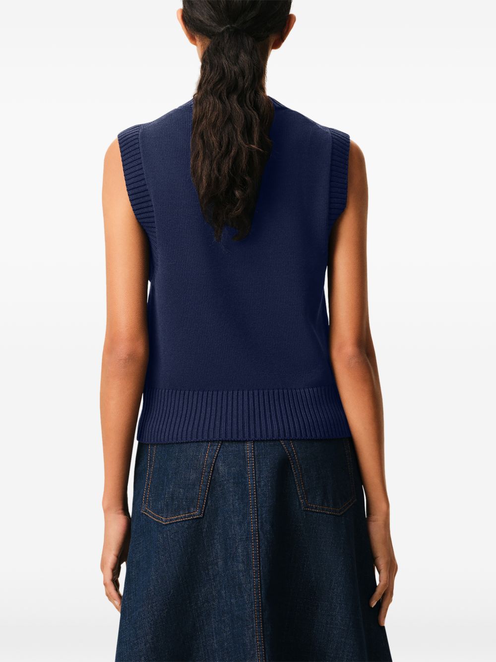 Gilet in lavorazione a maglia in blu Ami paris - uomo 
