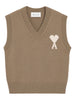 Brown knitted waistcoat Ami Paris - men