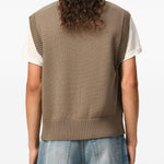 Gilet in lavorazione a maglia in MARRONE Ami paris - uomo 