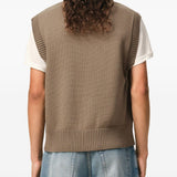 Gilet in lavorazione a maglia in MARRONE Ami paris - uomo 