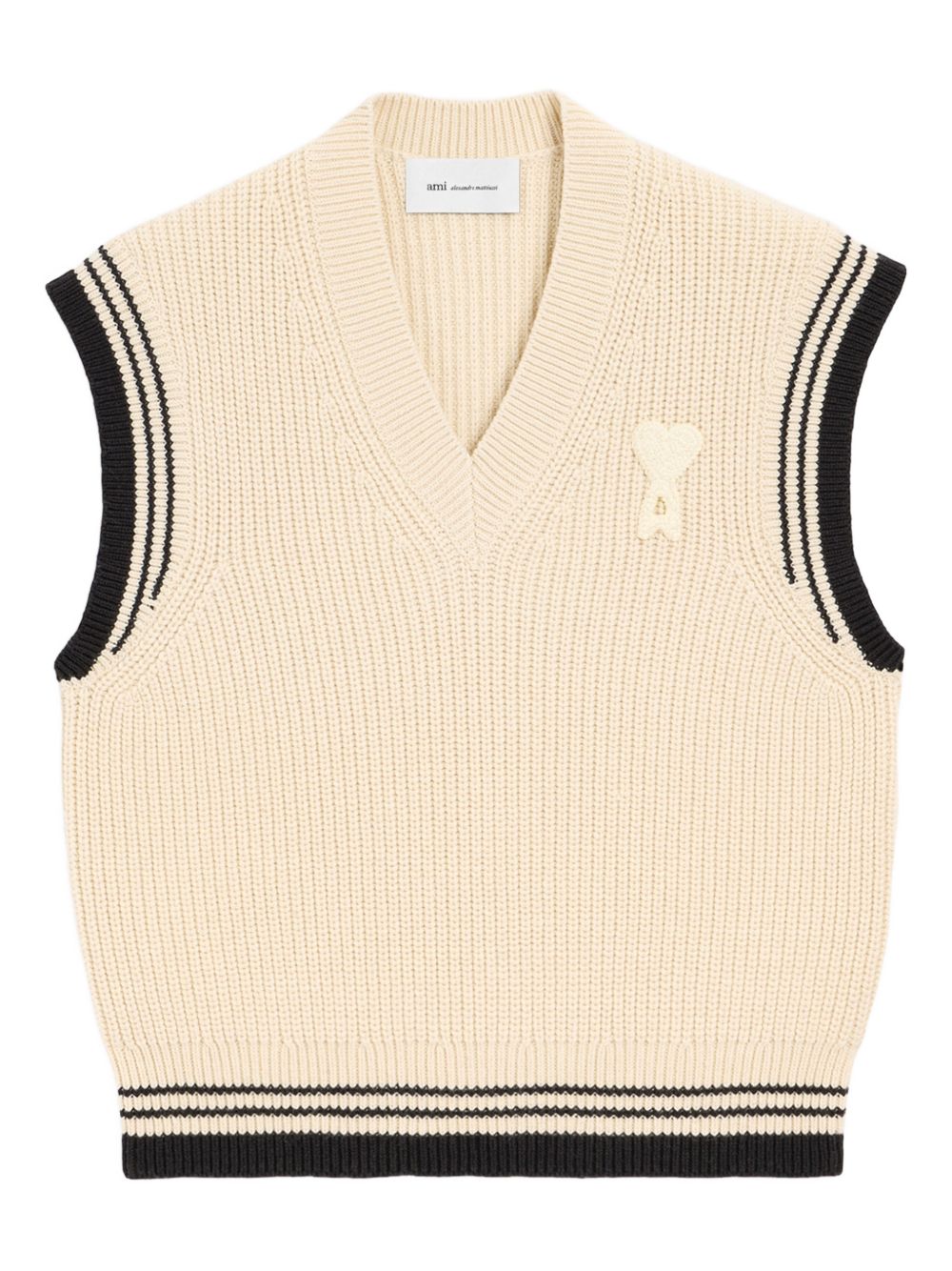 Gilet con scollo a v ami de coeur in beige Ami paris - unisex 