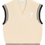 Gilet con scollo a v ami de coeur in beige Ami paris - unisex 