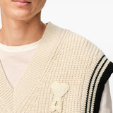 Gilet con scollo a v ami de coeur in beige Ami paris - unisex 