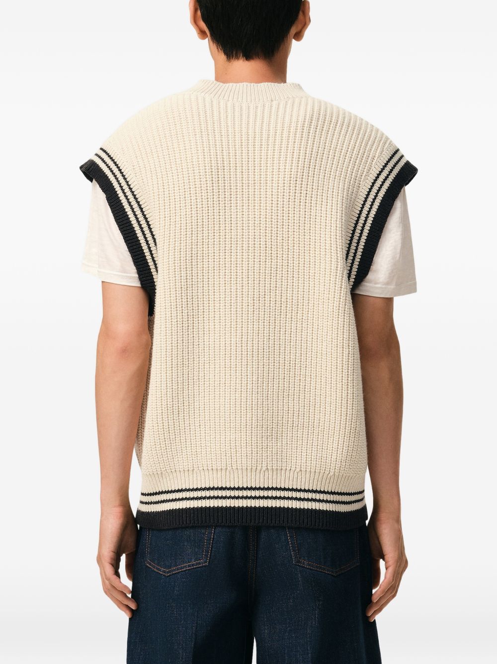 Gilet con scollo a v ami de coeur in beige Ami paris - unisex 