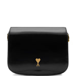 Borsa a spalla con logo in nero ami paris - unisex 