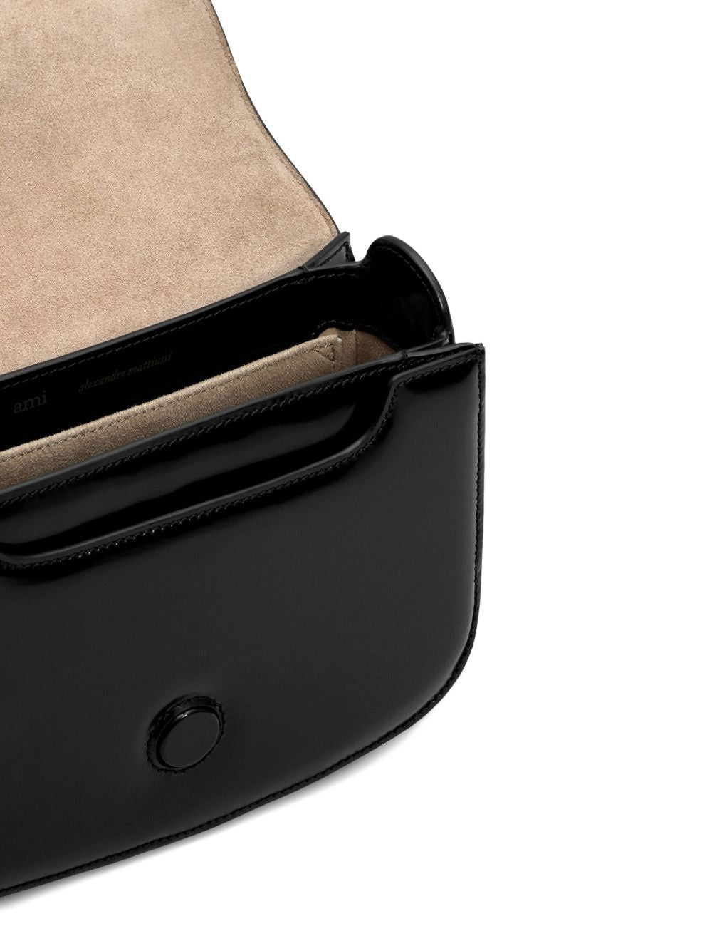 Borsa a spalla con logo in nero ami paris - unisex 