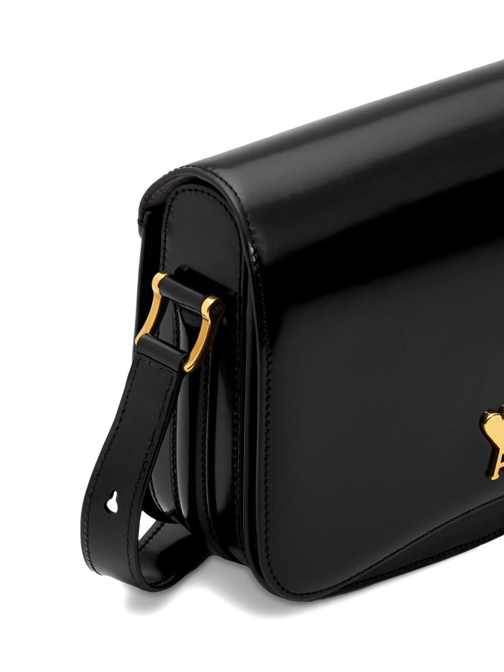 Borsa a spalla con logo in nero ami paris - unisex 