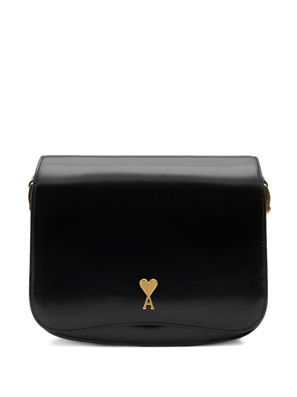 Borsa a spalla con logo in nero ami paris - unisex 