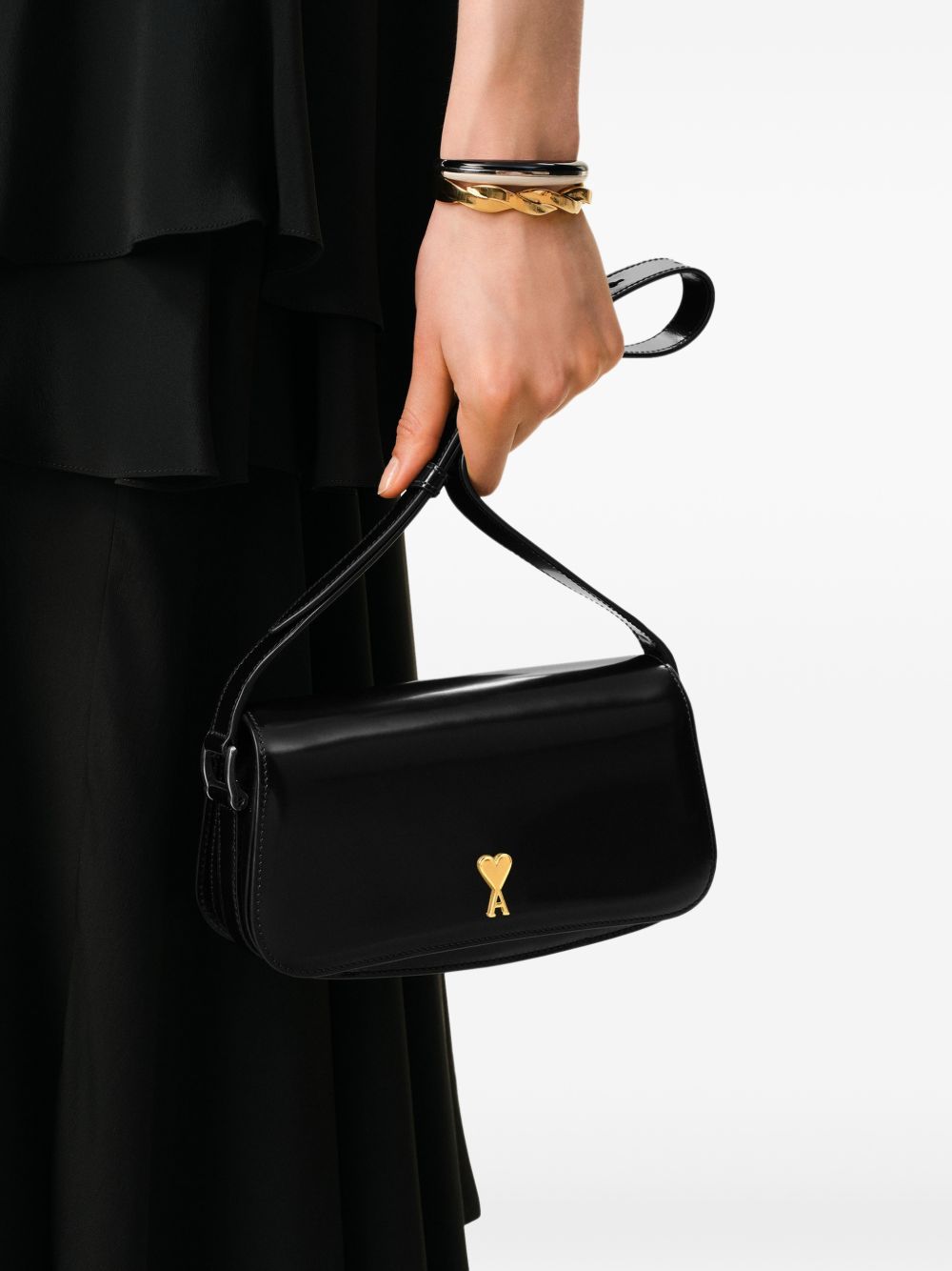 Borsa a spalla mini Paris Paris in nero ami paris - unisex 