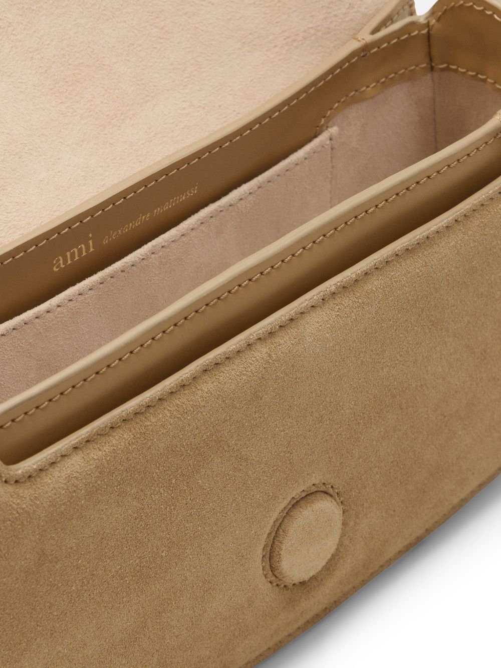 Borsa a spalla mini Paris Paris in pelle scamosciata beige ami paris - unisex 