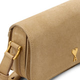 Borsa a spalla mini Paris Paris in pelle scamosciata beige ami paris - unisex 