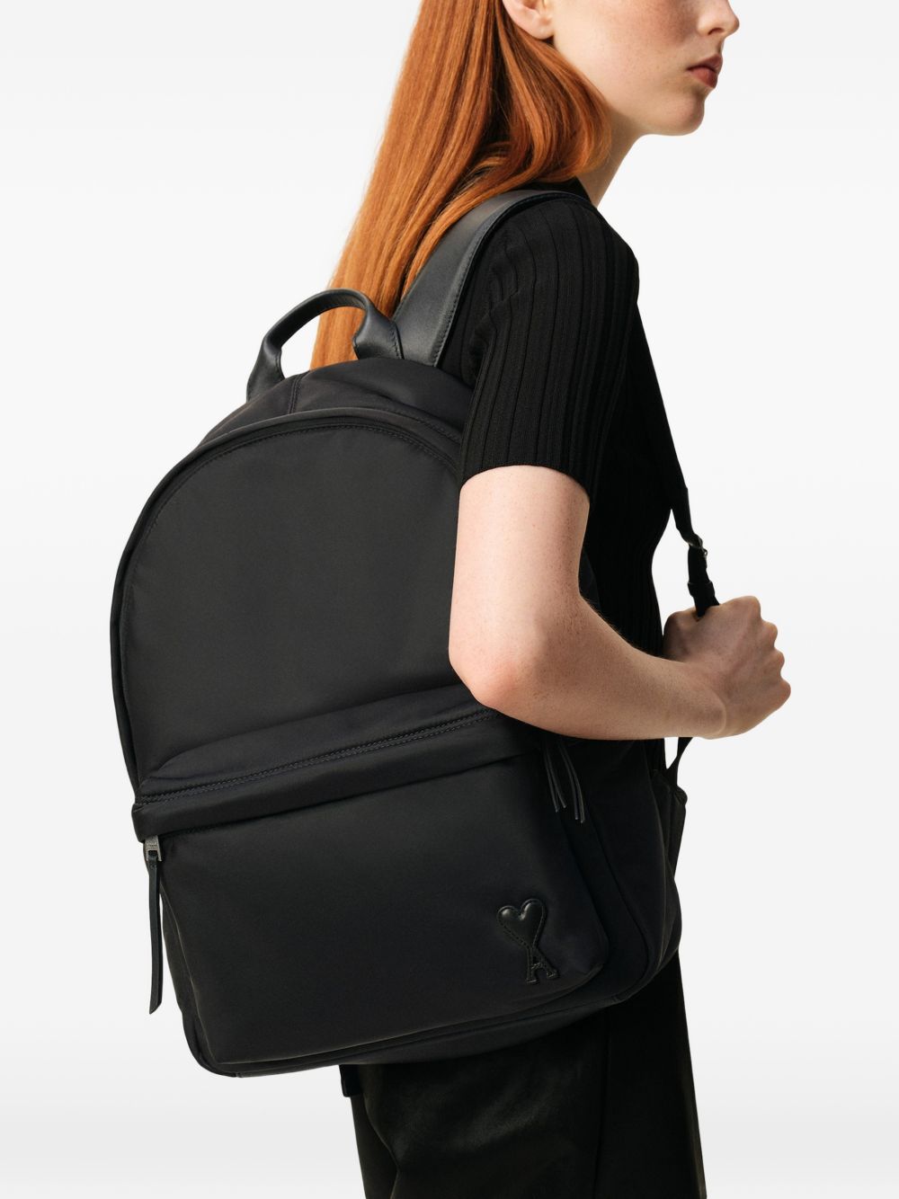 Zaino marcel in nylon in nero Ami paris - unisex 