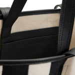 Borsa tote a righe con logo in bianco e nero ami paris - donna 