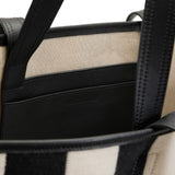 Borsa tote a righe con logo in bianco e nero ami paris - donna 