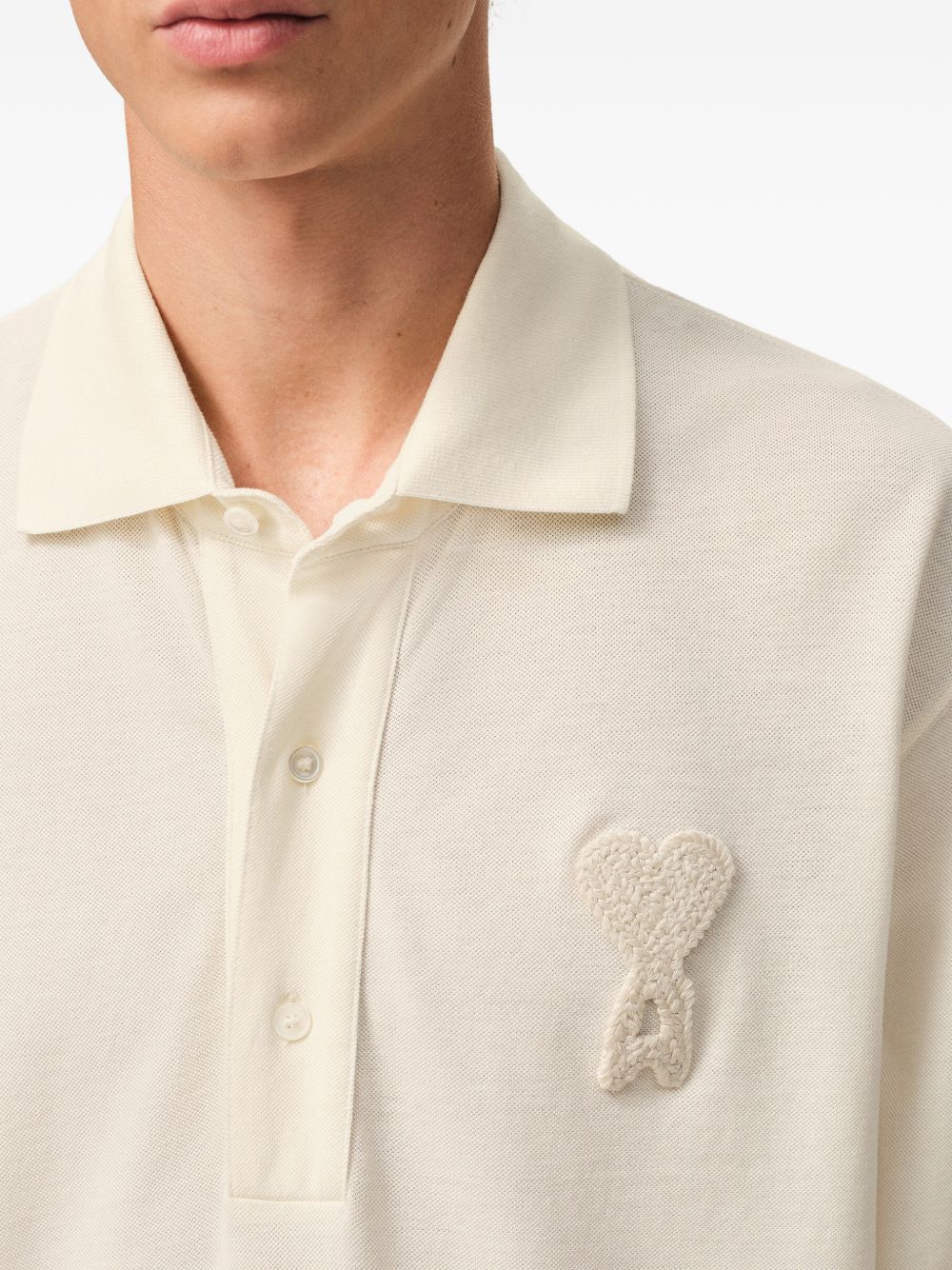 Polo Ami de Coeur con applicazione in bianco Ami paris - uomo 
