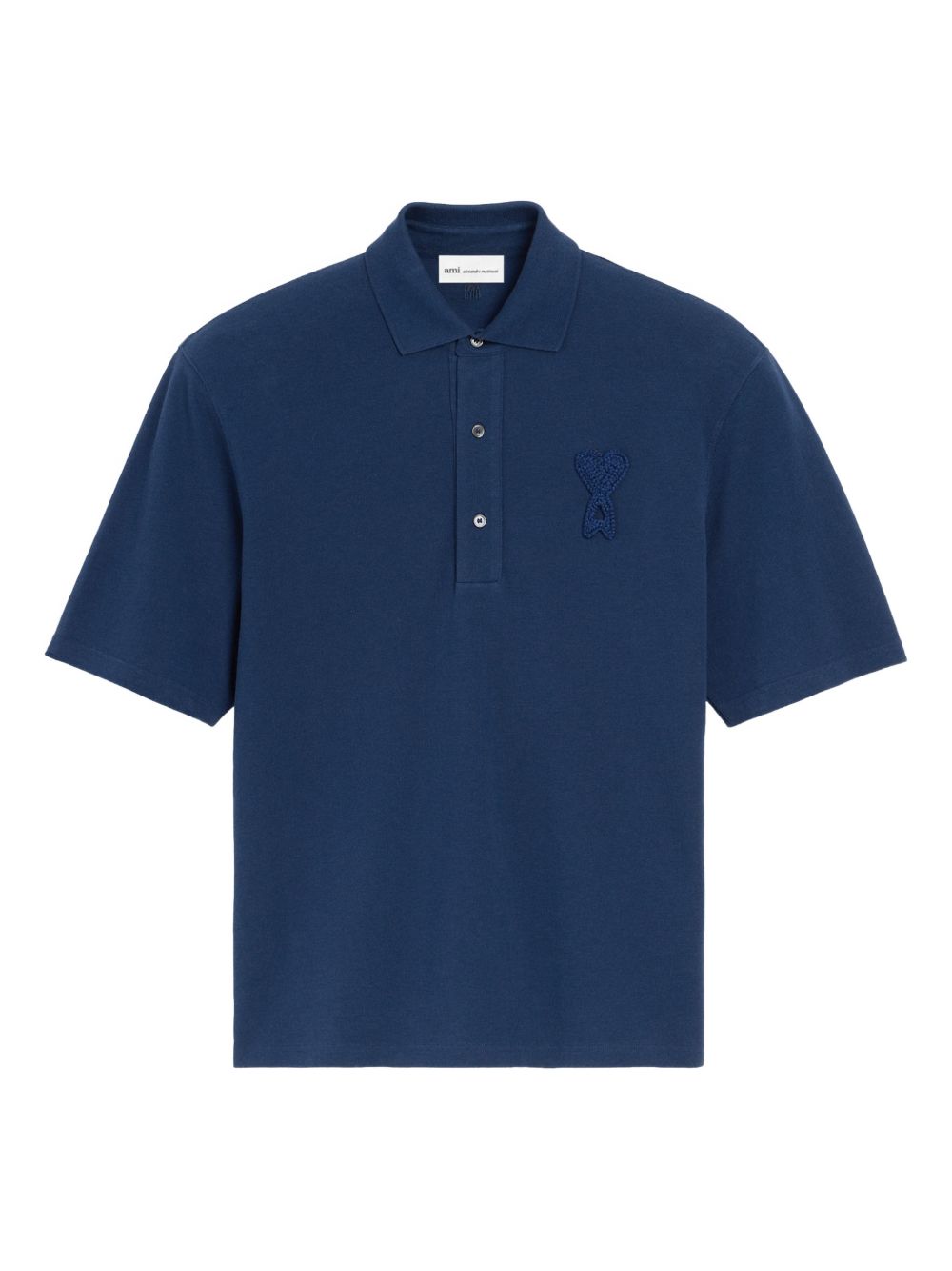 Polo Ami de Coeur con applicazione in blu Ami paris - uomo 