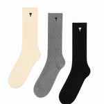 Set di tre calzini multicolor logo ami de couer ami paris - unisex 