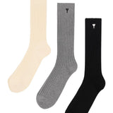 Set di tre calzini multicolor logo ami de couer ami paris - unisex 