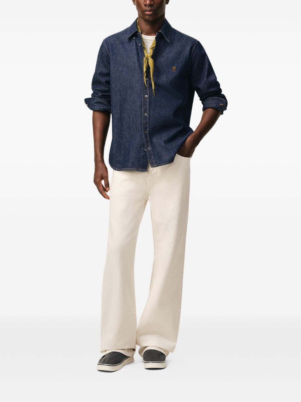Camicia in denim blu Ami Paris - donna 