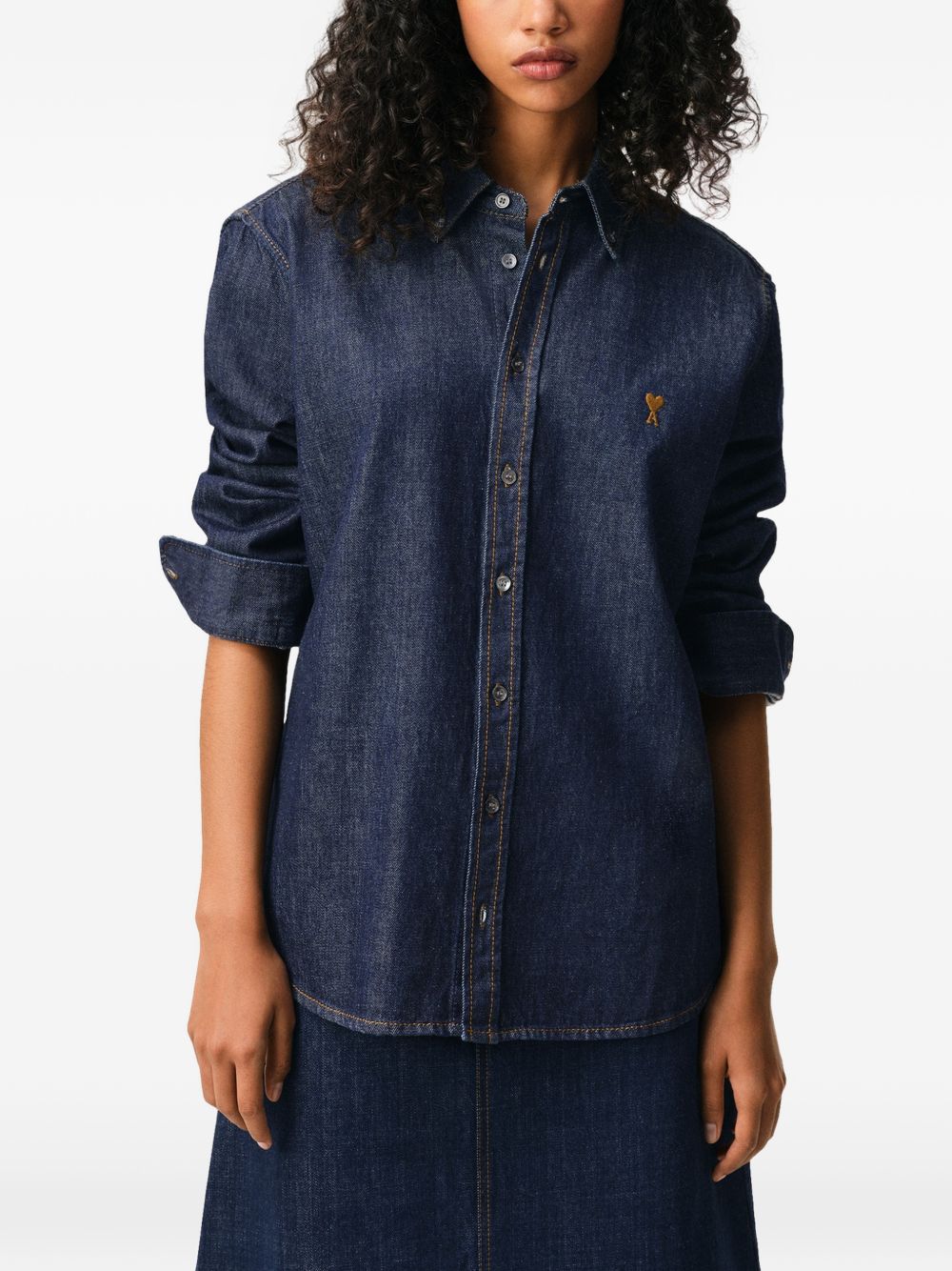 Camicia in denim blu Ami Paris - donna 