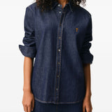 Camicia in denim blu Ami Paris - donna 