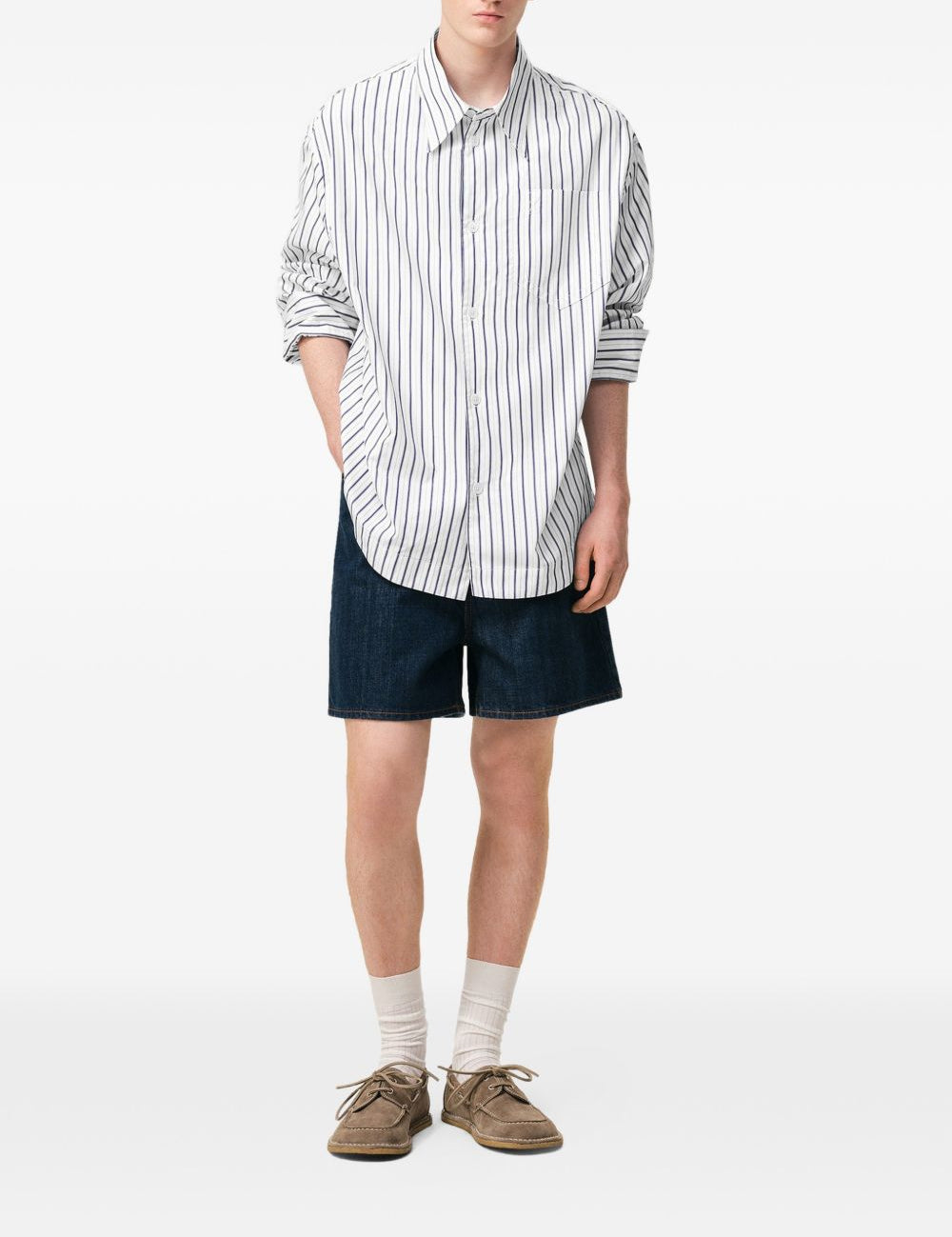 Camicia ami de coeur a righe in blu e bianco Ami Paris - donna 