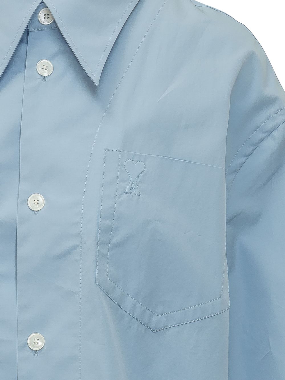 Camicia lunga Ami de Coeur in azzurro Ami Paris - donna 