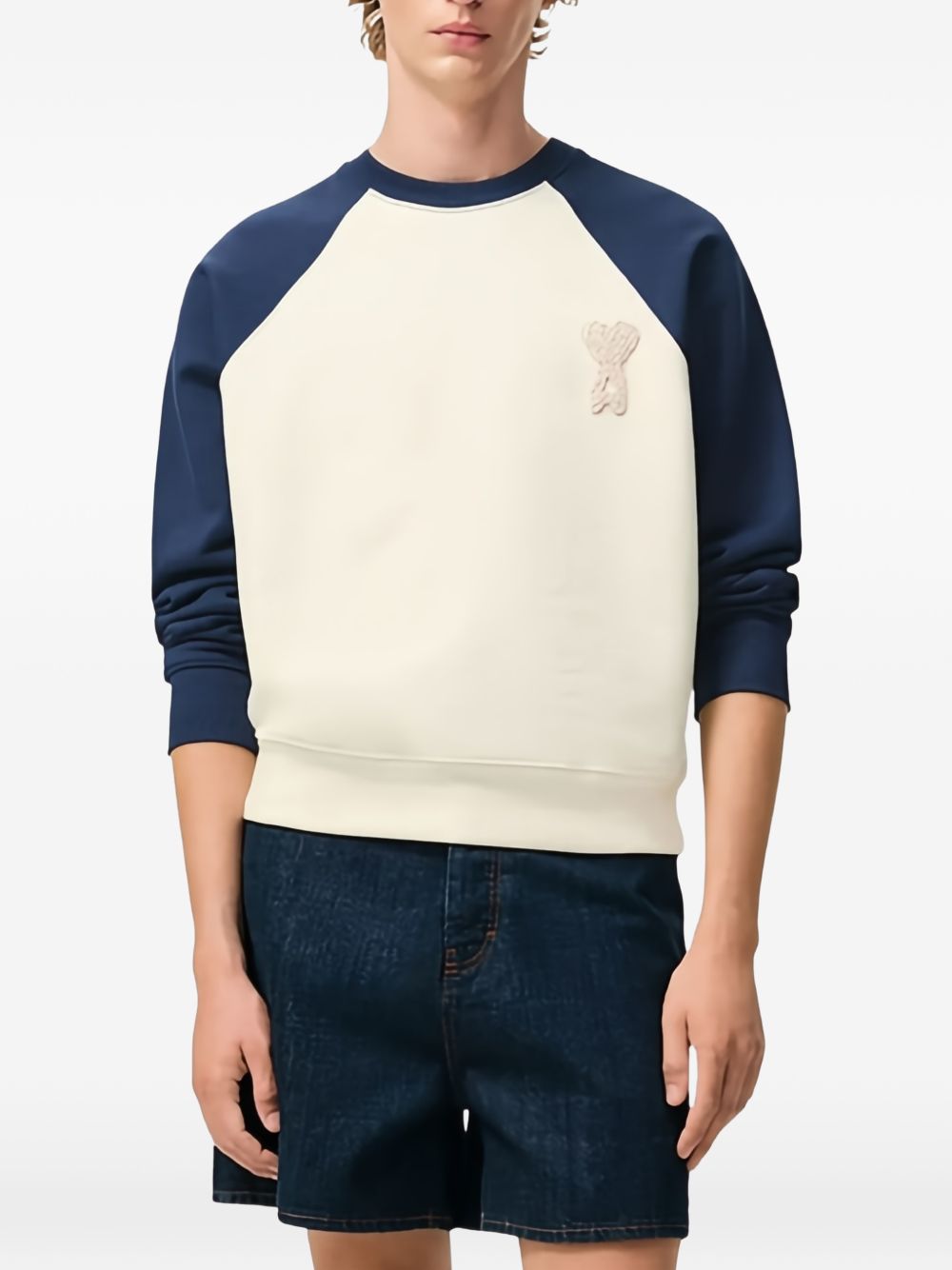 Felpa Ami De Coeur con applicazione in bianco Ami paris - uomo 