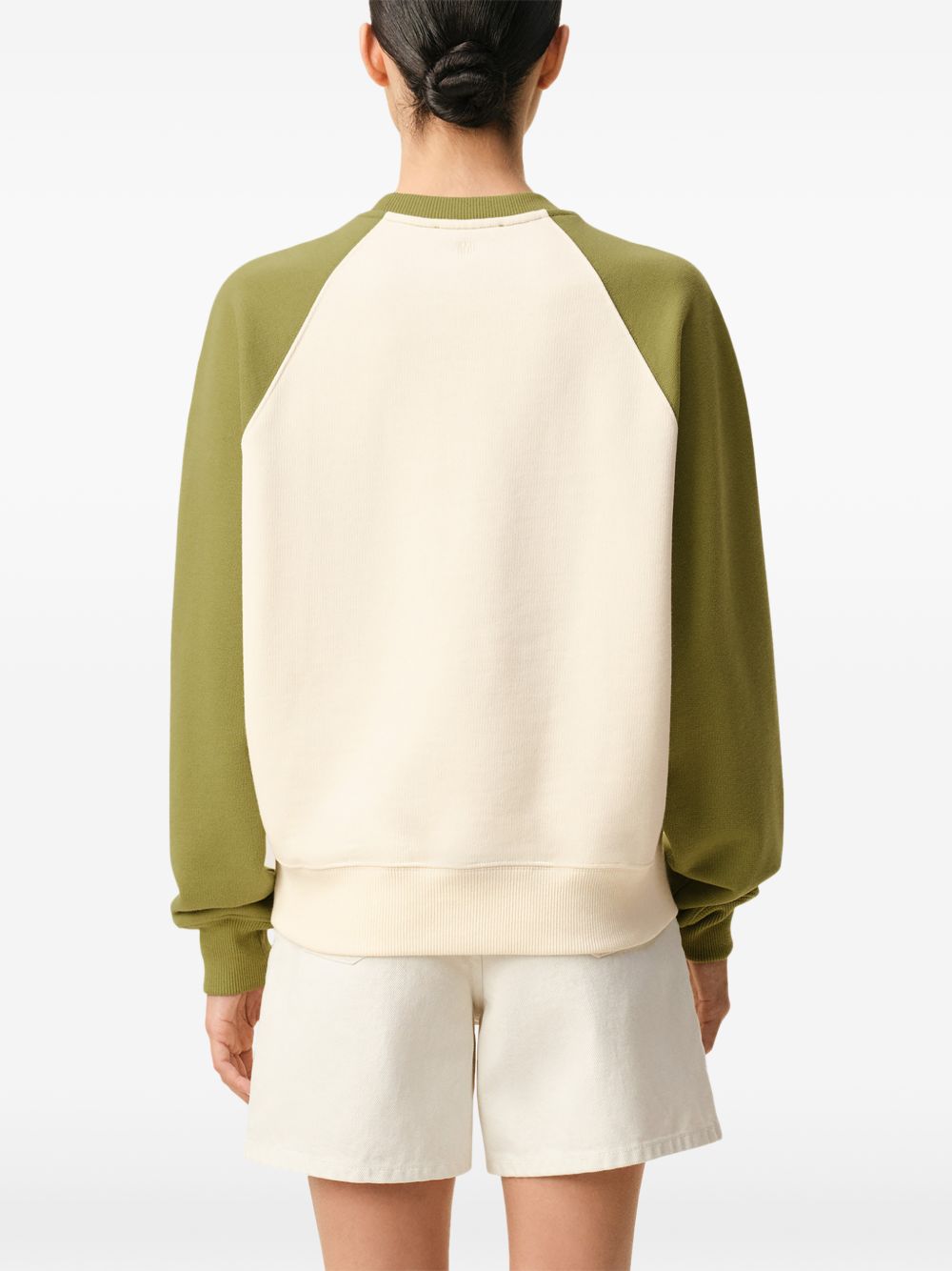 Felpa Ami De Coeur con applicazione in bianco e verde Ami paris - uomo 
