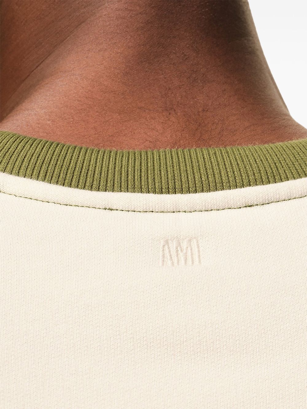 Felpa Ami De Coeur con applicazione in bianco e verde Ami paris - uomo 