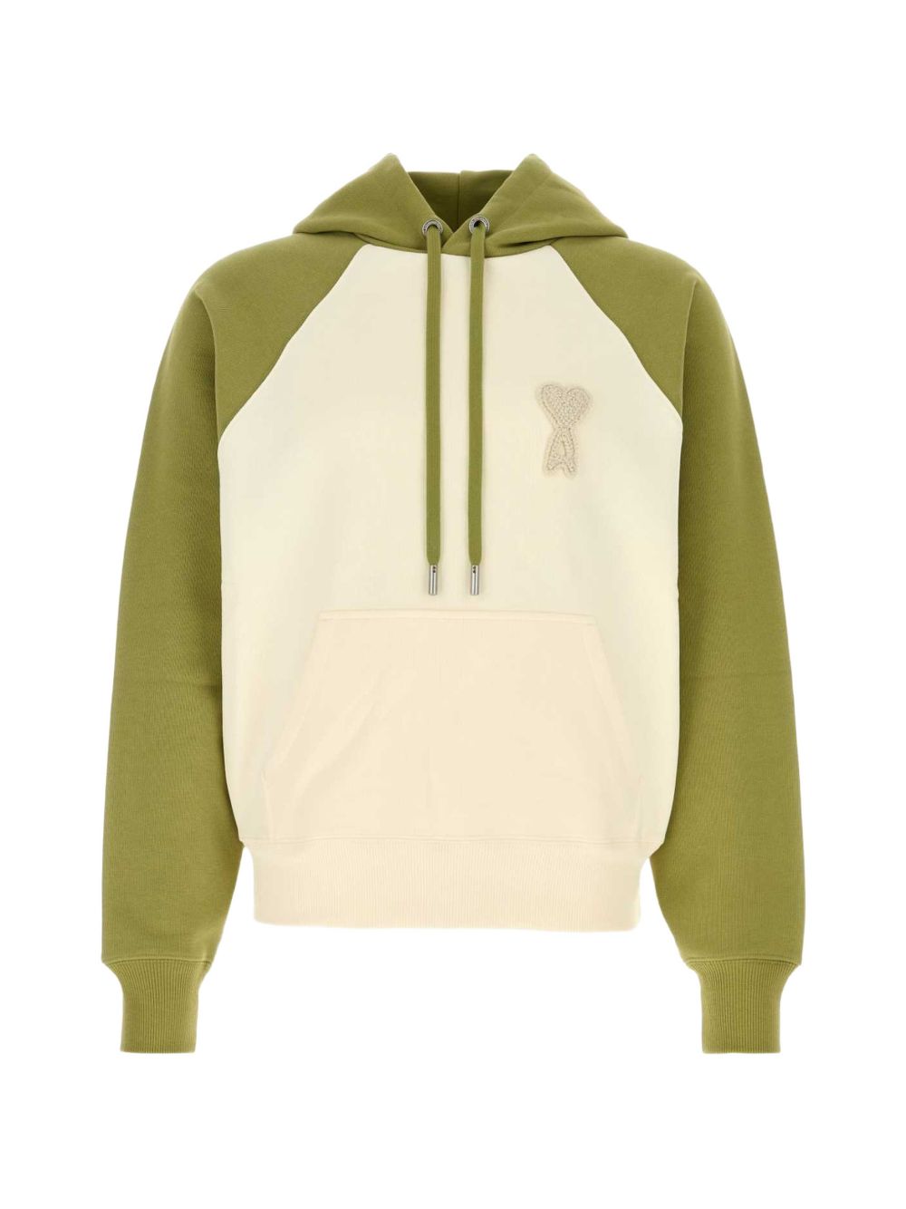 Felpa bicolore in bianco e verde  Ami paris - unisex 