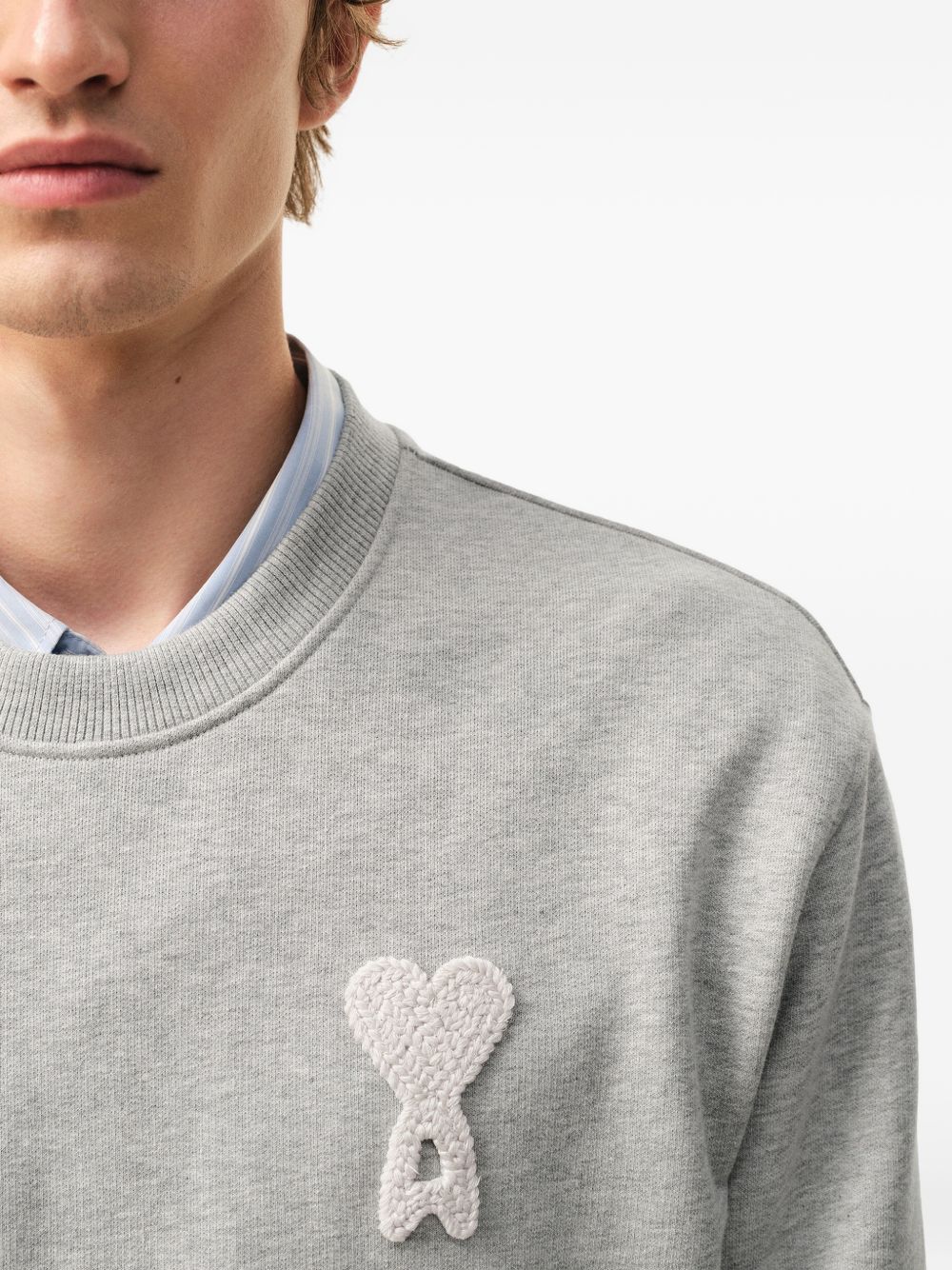 Felpa con applicazione Ami De Coeur in grigio Ami paris - uomo 