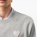 Felpa con applicazione Ami De Coeur in grigio Ami paris - uomo 