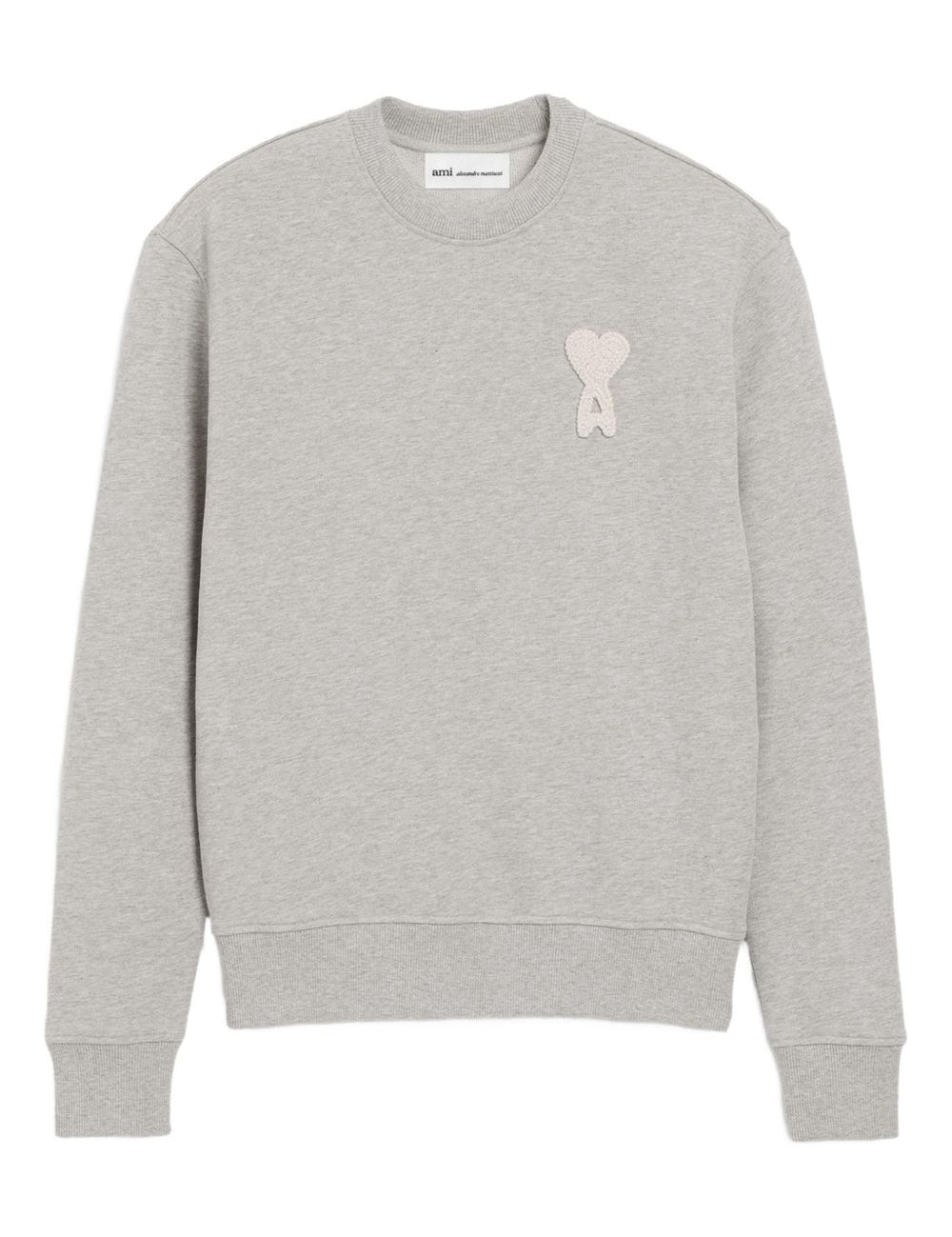 Felpa con applicazione Ami De Coeur in grigio Ami paris - uomo 