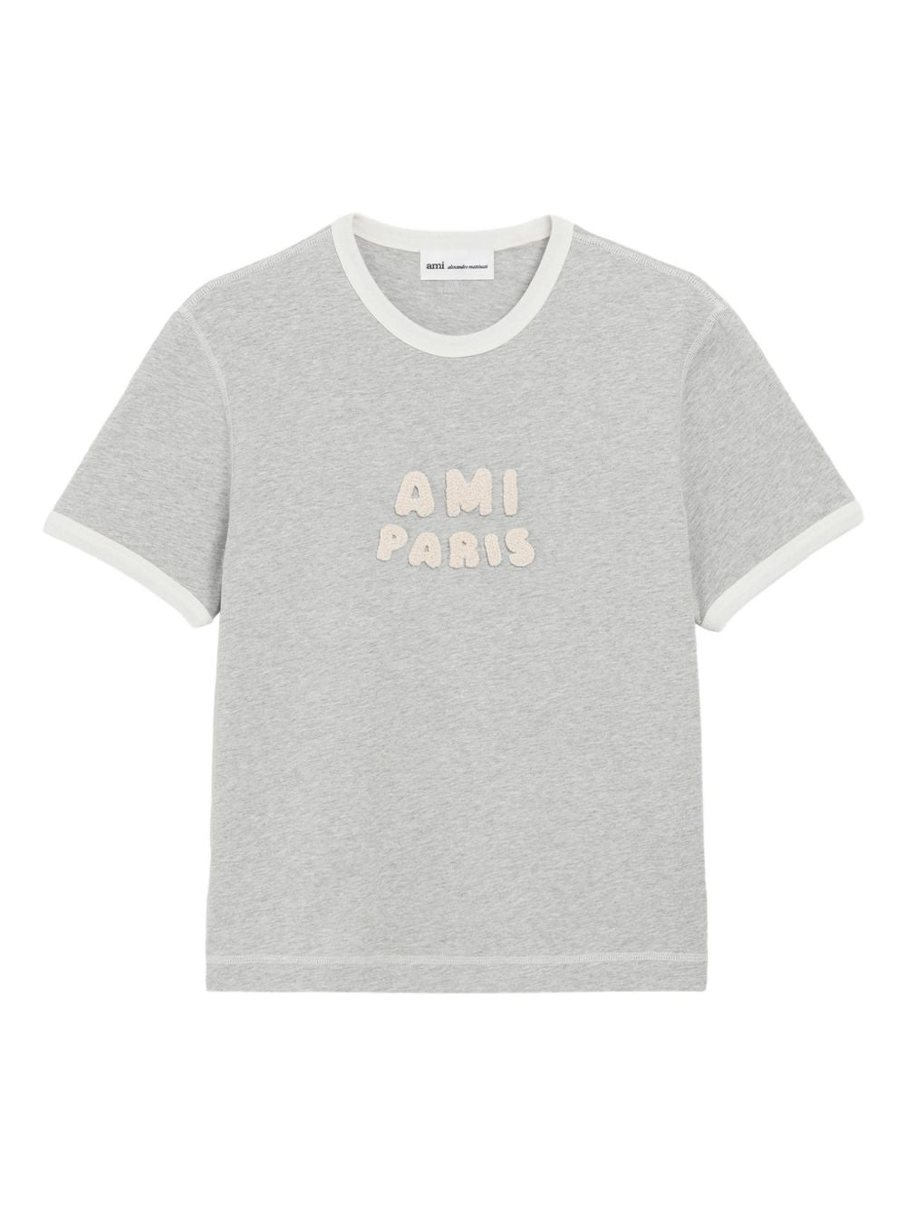 T-shirt con logo in grigio Ami paris - uomo 