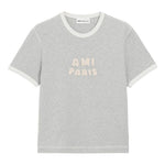 T-shirt con logo in grigio Ami paris - uomo 